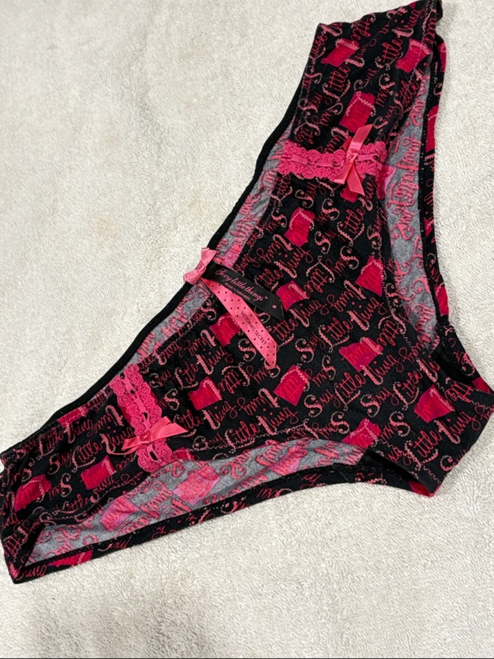 Victoria’s Secret Sexy Little Things Black & Hot Pink Lace Bikini Panty 2007